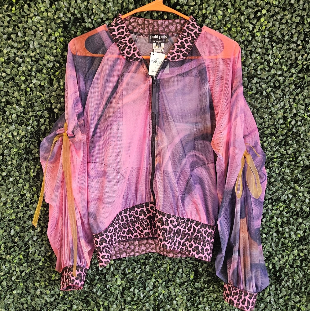 Womens NWT Xs Petit Pois By Viviana G Zip Up Jacket